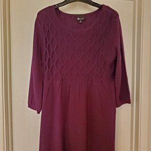 Long sleeve burgundy sweater dress